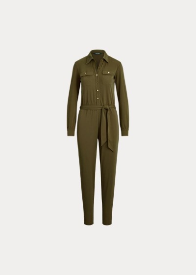 Jumpsuits Ralph Lauren Mujer Verde Oscuro Oliva - Buttoned Jersey - DPQJA6725